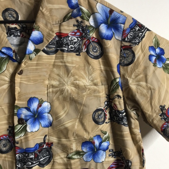 Pacific legend button down Hawaiian shirt with motorcycles size medium - Picture 8 of 12